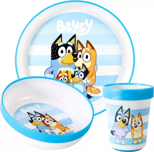 Juego de vajilla de cena para niños 3 piezas plato, tazón y vaso premium bicolor sin BPA