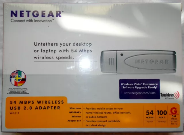 Adattatore Wifi Usb - 54 Mbps Wireless Usb 2.0 Adapter/ Netgear Wg111