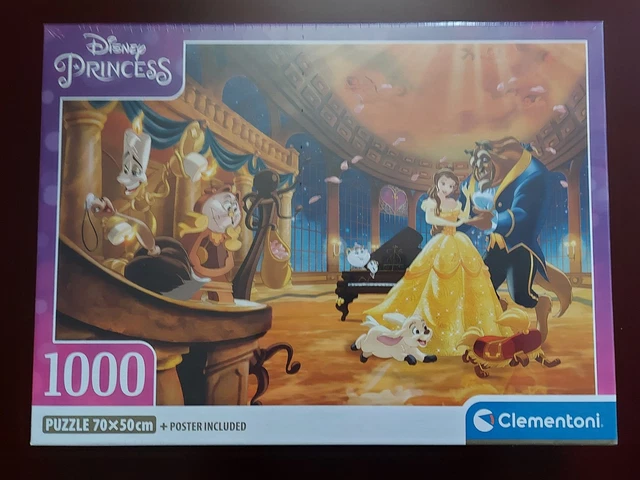 DISNEY PRINCESS BEAUTY & The Beast 1000 Piece Clementoni Jigsaw Puzzle ...