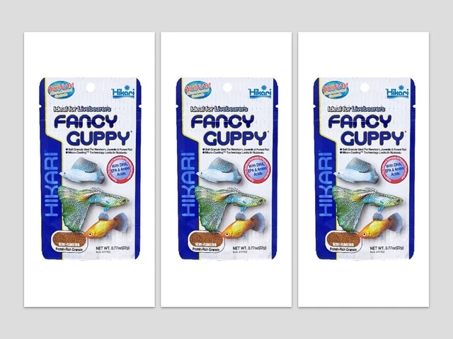 3x Hikari Tropical Fancy Guppy Rich Protein 0.77 oz./22 g.