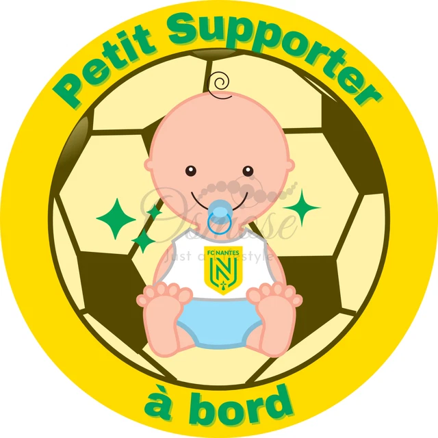 Autocollant "Bébé à Bord" Fan De Foot ASSE - Décoration Voiture 14 Cm, Vinyle Haute Qualité, Couleurs Vives