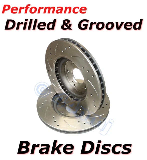 PERFORMANCE UPGRADE DRILLED & Grooved REAR Brake Discs to fit Audi A4