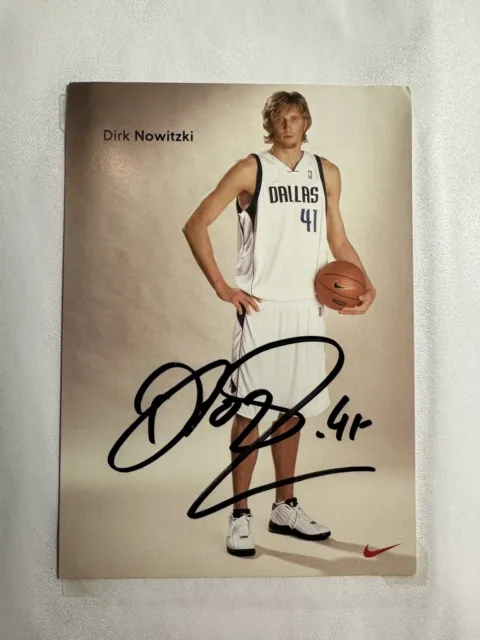 Dirk Nowitzki Autogrammkarte Basketball Original Unterschrift Würzburg Dallas