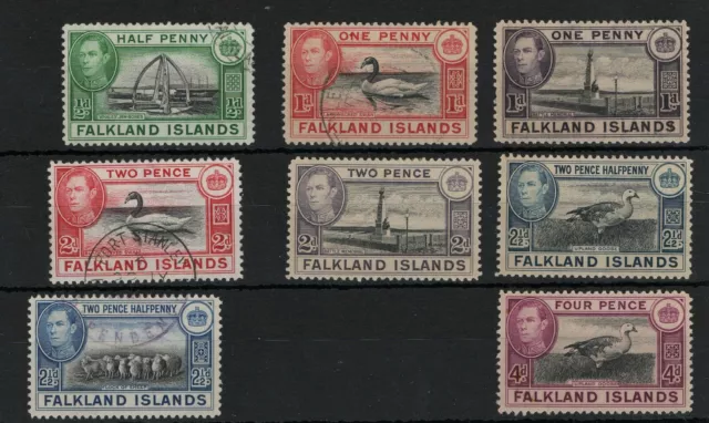 Falkland Islands 1938-50 KGVI Definitives SG146-163 (missing 3d) mixed FU and MH 2