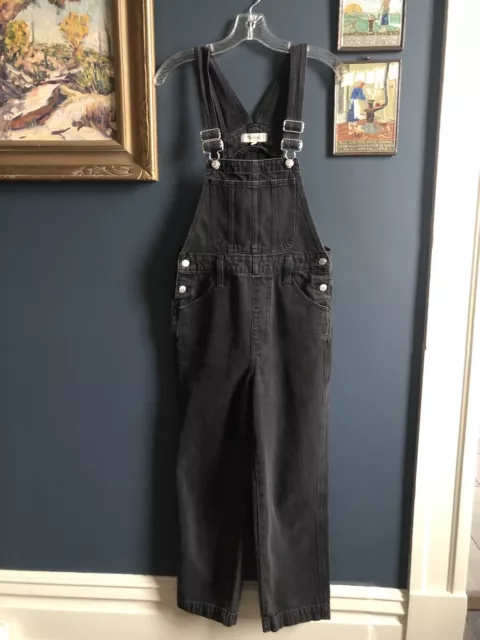 Madewell Black Denim Straight Leg Overalls Size Small