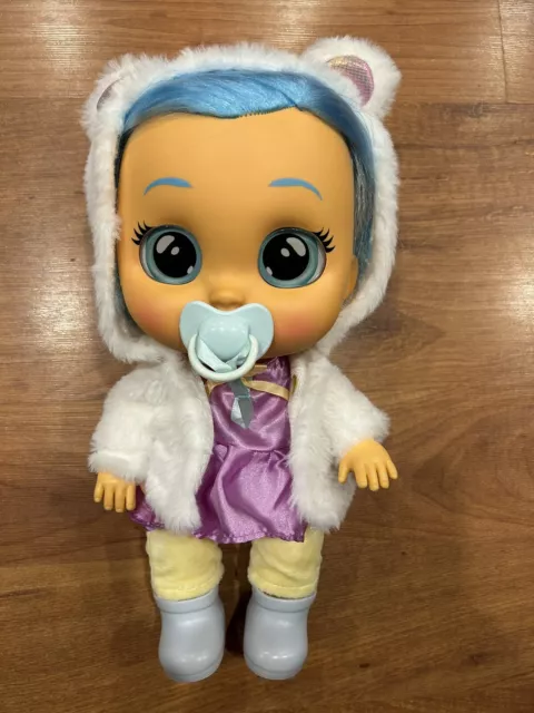 Cry Babies Dressy Kristal Interactive Baby Doll Blue Hair Stylish Outfit Toy