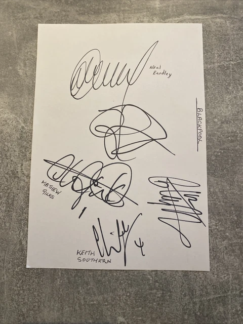 20X Blackpool FC signatures - hand signed - white autograph paper - Ian Holloway