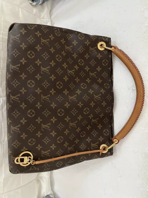 Louis Vuitton Customized Artsy MM Shoulder Bag Monogram Canvas Hobo Tote Leather