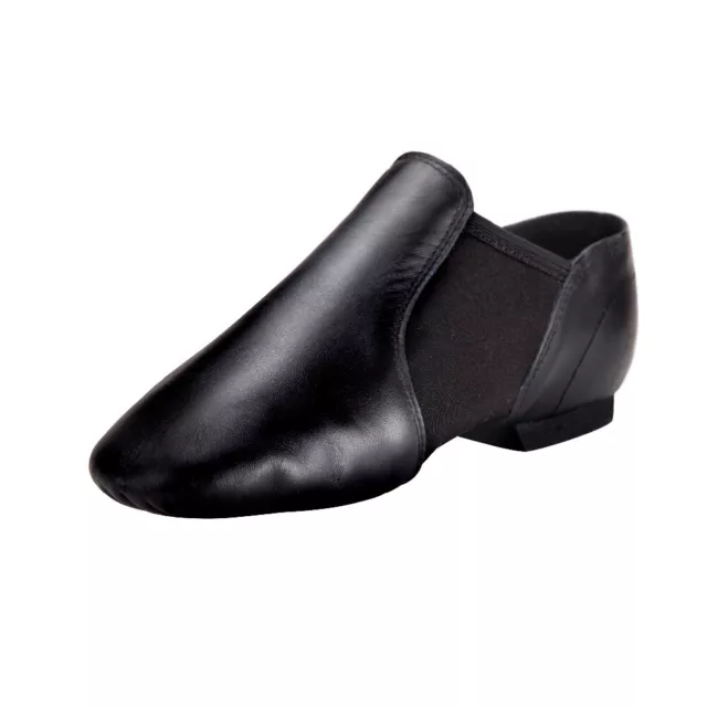 Jazz Shoe Slip On for Child and Adult,Split Sole,Black and Tan 3