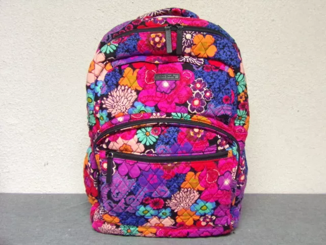 NWOT Vera Bradley Quilted Large Multi-Color Laptop Backpack Floral Fiesta VBC18