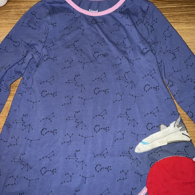 leveret girls size 8 space ship, constellations long sleeve dress