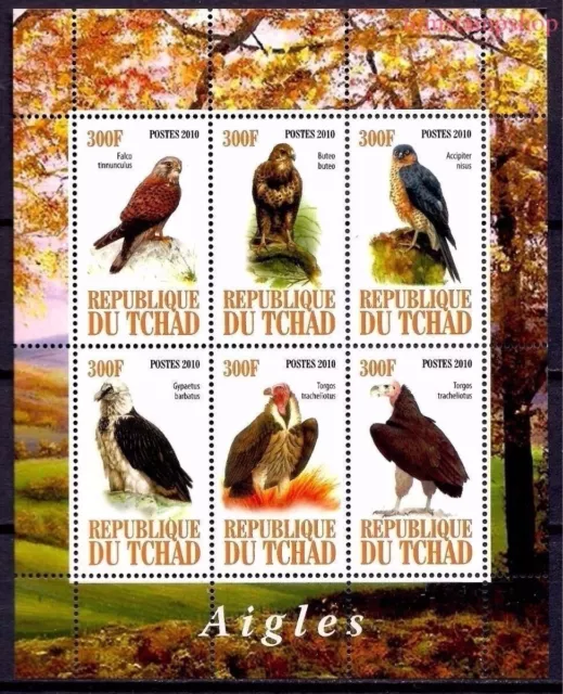 Birds of Prey Eagles Falcon Raptors Nature Wildlife m/s MNH