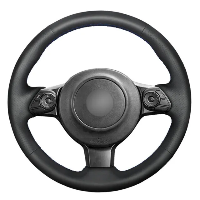 Custom Black PU Leather Steering Wheel Stitch on Cover For Subaru BRZ 2016-2019
