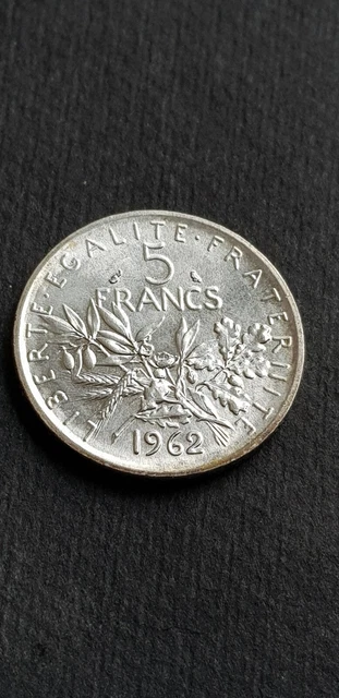 5 Francs Semeuse Argent 1962 Fdc 2
