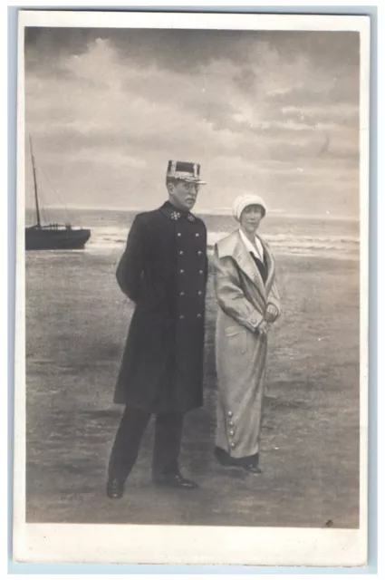 Belgium Postcard King Albert I Queen Elisabeth Gabriele c1920's RPPC Photo