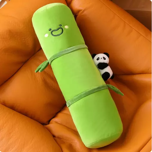 80cm Kawaii Panda Long Green Bamboo Plush Pillow Stuffed Sleeping Leg Support