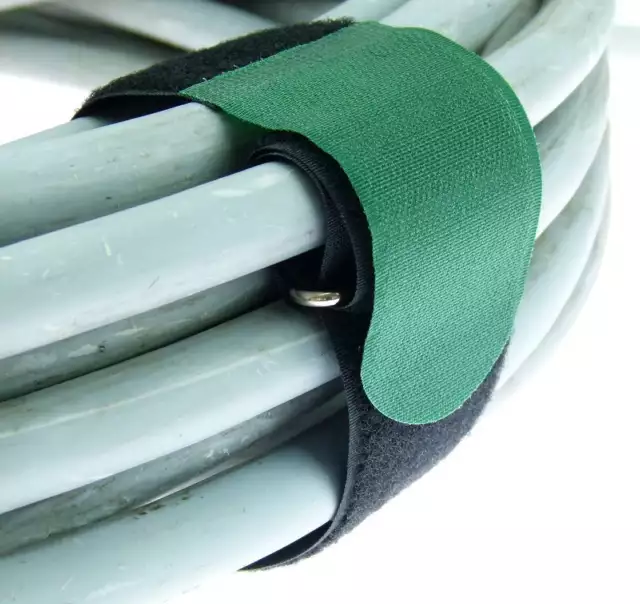 30x Klett Kabelbinder 800 x 50 mm dunkelgrün Kabelklettband Kabelklett Klettband 3