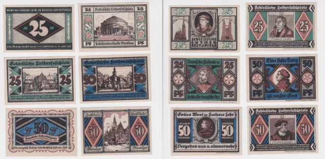 6 Banknote Notgeld Breslau Schlesische Lutherfestspiele 1921 (140094)