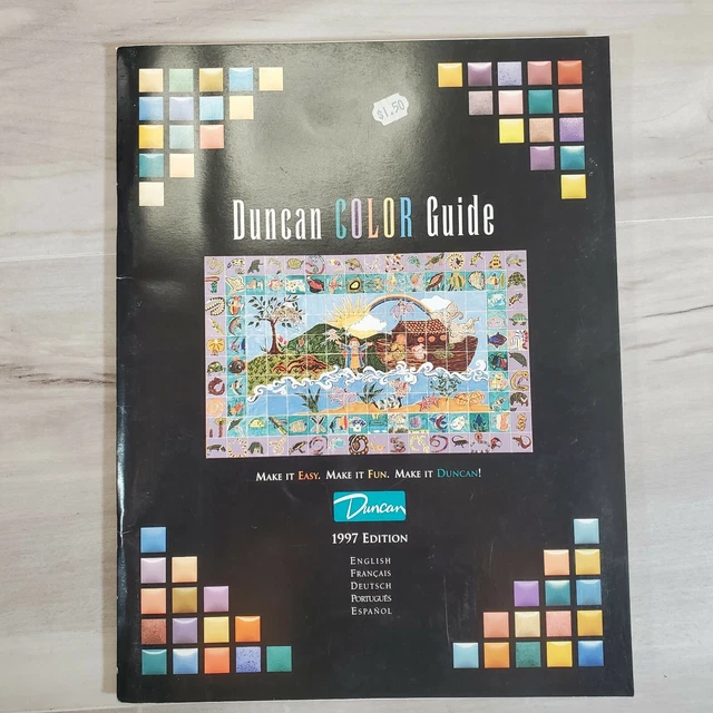 Duncan Color Guide 1997 5 idiomas catálogo esmaltes piedra satinada arte esmaltes