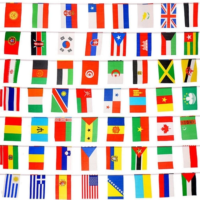 200 Country Flags, Flags of The World, International Flags Bunting Ban...
