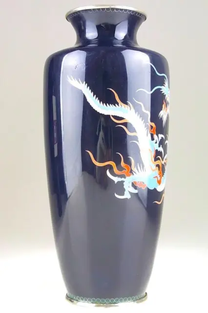 CLOISONNE DRAGON Pattern Vase 8.5 inch MEIJI Era Old Japan Antique Figurine Art