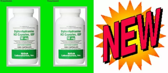 Cápsulas de difenhidramina 50 mg-2000 ayuda para dormir - nuevo