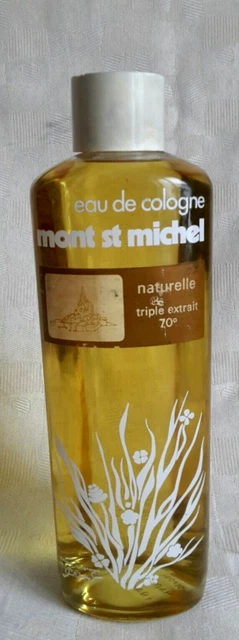 Ancienne Bouteille Vide Eau De Cologne Mont Saint Michel - Verre Et Bouchon Bakélite Noire - 500 Ml