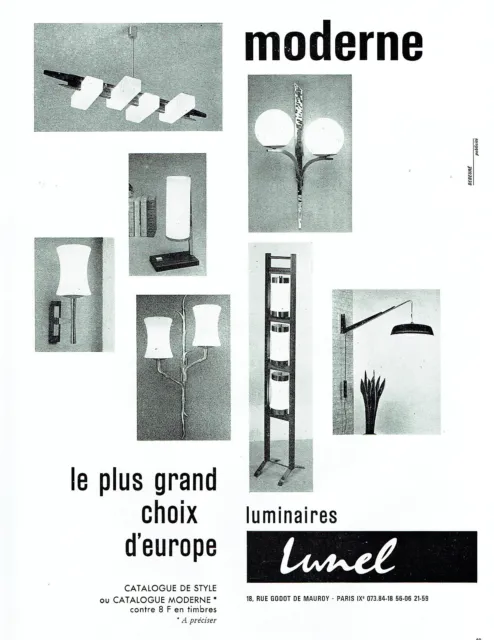 Publicité advertising 118  1964    les  luminaires modernes Lunel