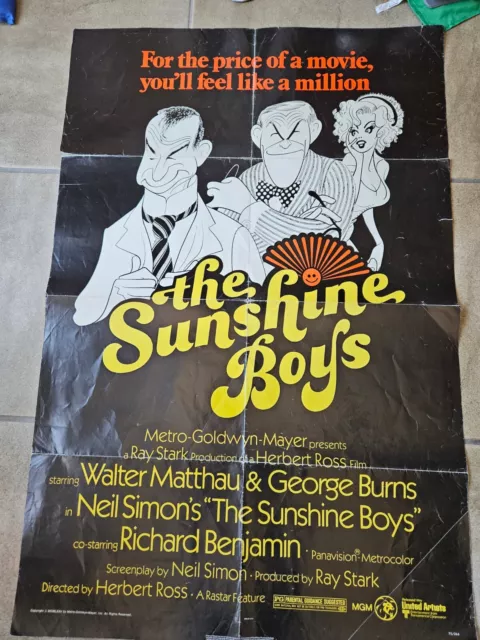 The Sunshine Boys (1975) original movie poster Walter Matthau George Burns 27x41