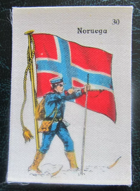 Cigarette Silks Card Norway La Favorita Soldiers Flag military Ww1 ORIGINAL BACK