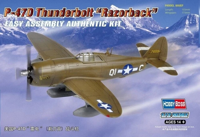 Hobby Boss Kit de Construction d'avion P-47D Thunderbolt Razorback Facile à Assembler
