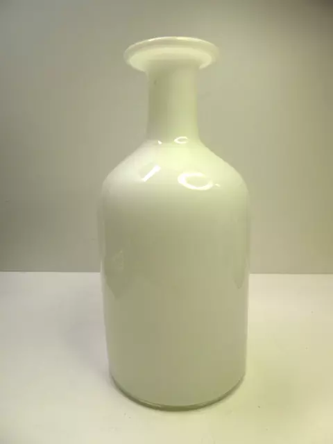 Mid Century Scandinavian  White Cased Art Glass Vase