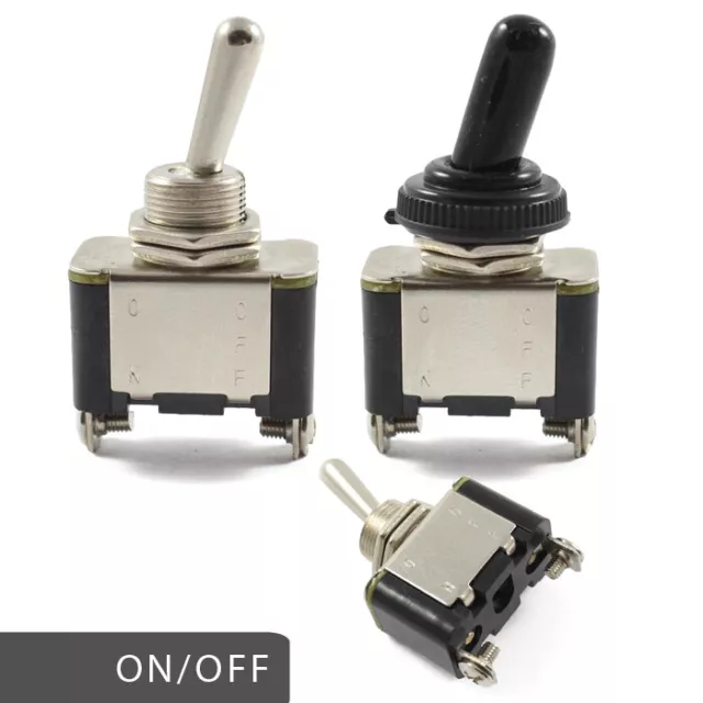 Heavy Duty On / Off Metal Toggle Switch 25 AMP Rated 12v / 24v Waterproof Cover