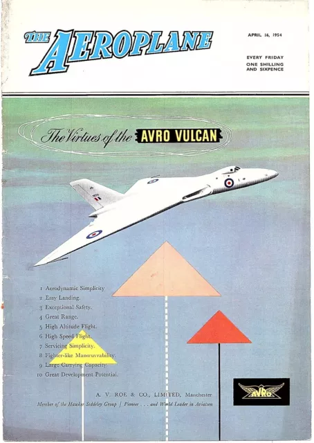 (Aab2) Magazine Cover Page Advert 11X8" A.v. Roe Co Ltd - Avro Vulcan