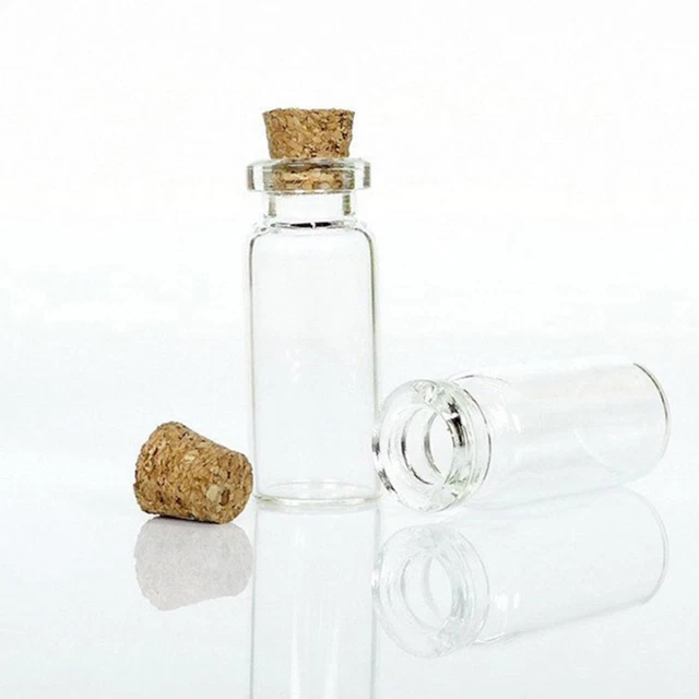 4 piezas Mini Transparente Transparente Pequeño Tapón de Corcho Vial Contenedores Botella U0L7