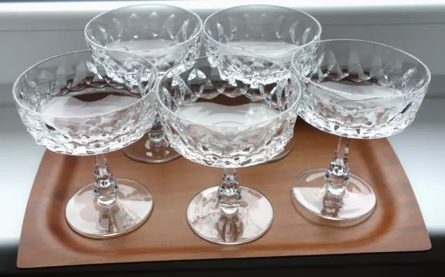 5 traumhafte Sektschalen Champagner Bleikristall mit Schliff edel Vintage 2