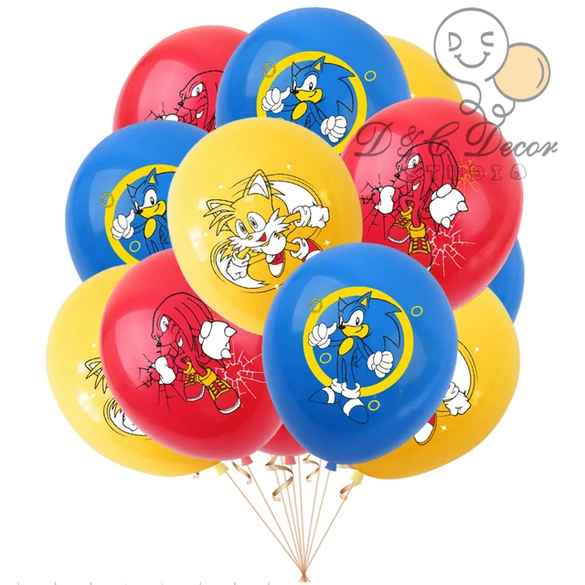 12pcs Sonic the Hedgehog Latex Balloons Kids Birthday Party Decoration Set