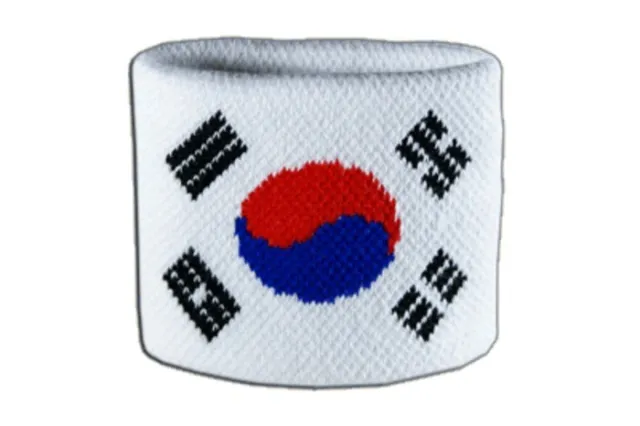 Schweißband Fahne Flagge Südkorea 7x8cm Armband für Sport