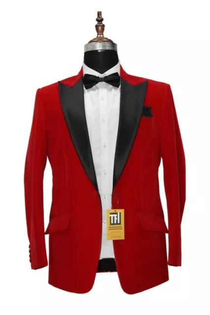 Men Red Blazer Designer Jacket Wedding Party Wear Coats