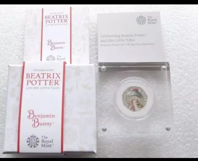 beatrix potter 50p benjamin bunny Silver Proof Coin Royal Mint Brand New