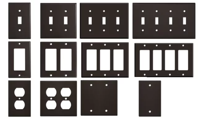 Light Gloss Brown Metal Wall Plate Covers Switch Plates & Outlet Covers