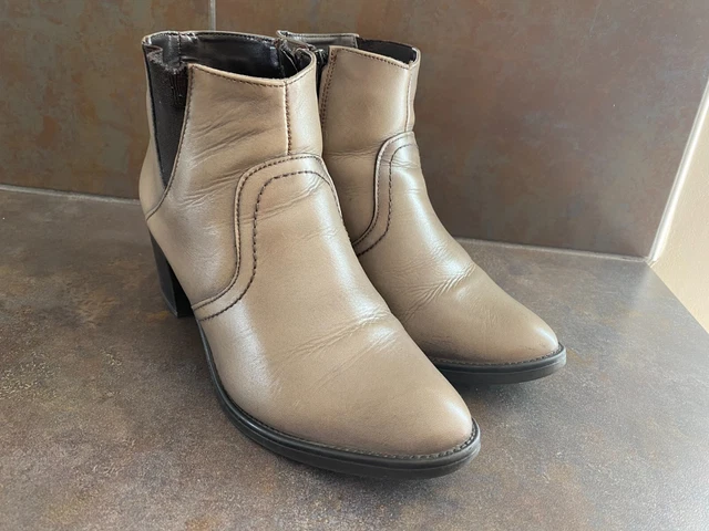 Bottines Pointure 39 Grise Taupe Cuir Exterieur Synthetique Interieur Occasions 2