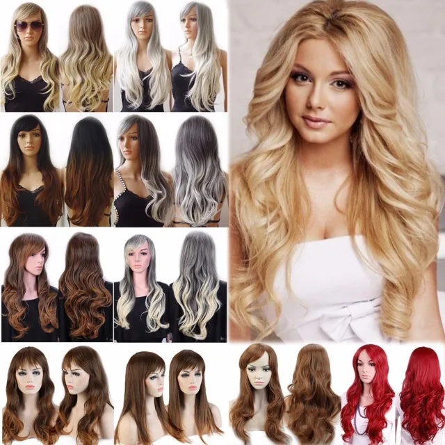 Full Women Ladies Fashion Hair Long Wigs Vogue Curly Straight Wavy Soft Hair #CN