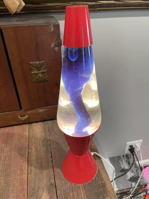 Vintage 1997 Red Lava Lamp Lava Lite Decor Accent NLHB