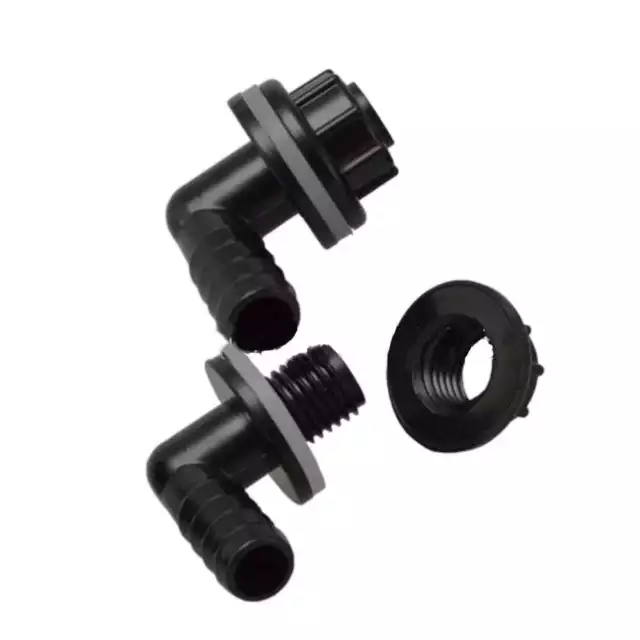 Raccordo portagomma 90° / Troppo pieno 3/8" - Nero