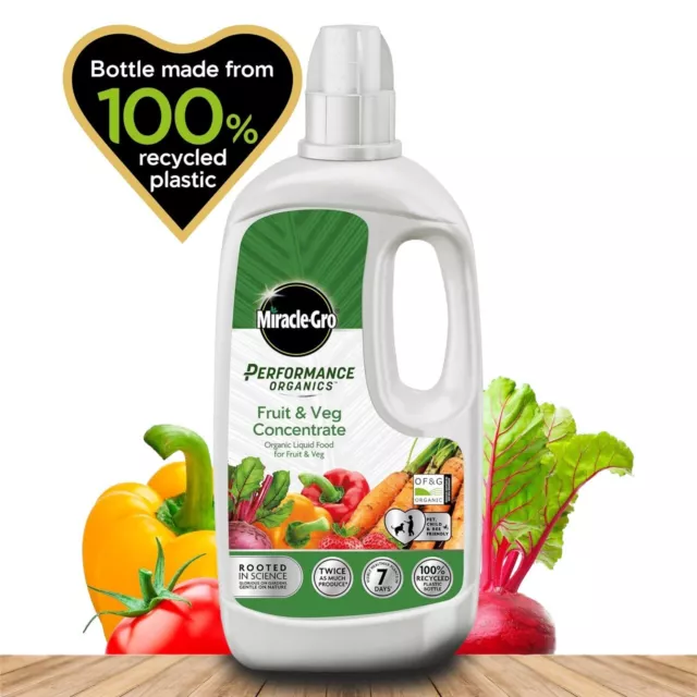Miracle-Gro Organics Fruit And Veg Plant Feed Concentrate Organic Liquid Food 1L 3