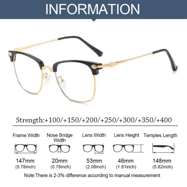 Portable Reading Glasses Eye Protection Hyperopia Glasses  Men Women 2