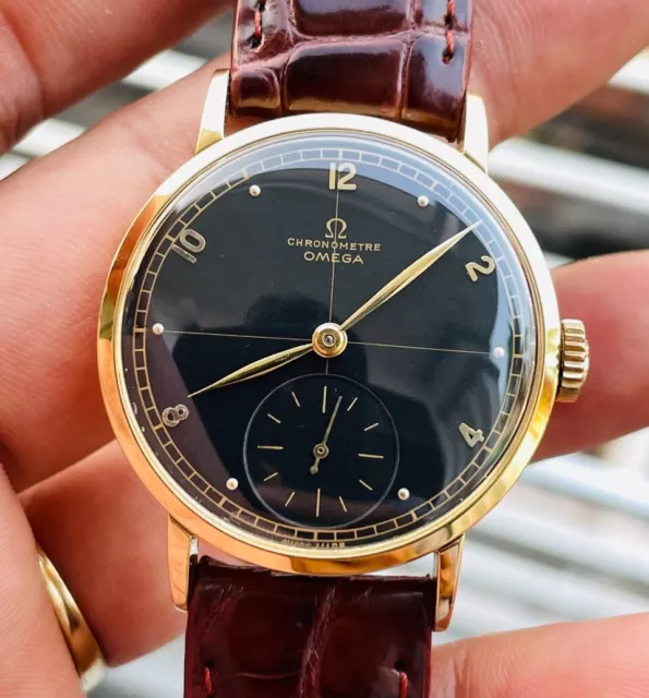 Vintage Omega Chronometer 30T2RG Men watch, 33mm case. 18K solid gold case