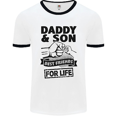 Daddy & Son Best Friends Fathers Day Mens White Ringer T-Shirt