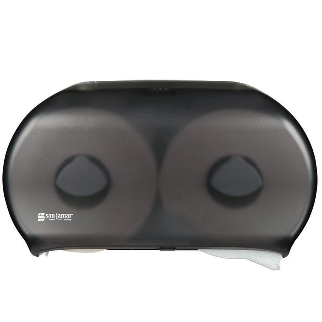 San Jamar R4000TBK Classic Black Pearl Twin Jumbo Bath Tissue Dispenser